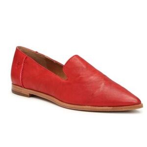 Red Leather Women's Loafers